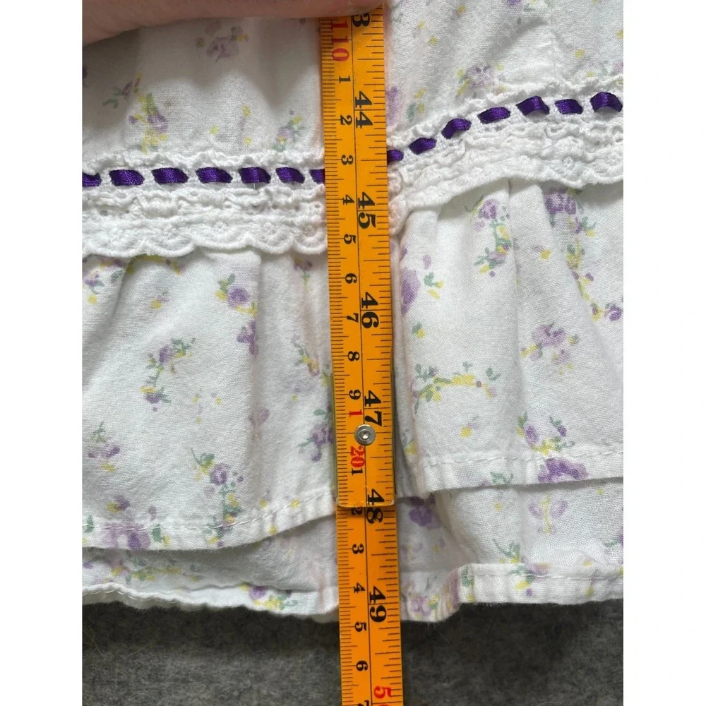 The 1 For U Martha Nightgown Womens L Lilac Rose Eyelet Ruffle Prairie Victorian